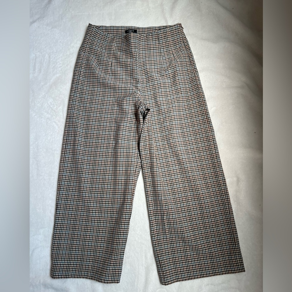 Loft cropped plaid trousers 00p